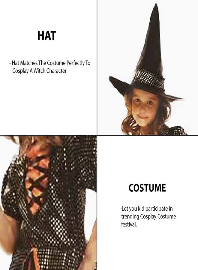 VRITRAZ Polyester Girls Halloween Costume Outfit for Kids 7-10 Years - (Size-Large, Color-Black) - Image 2